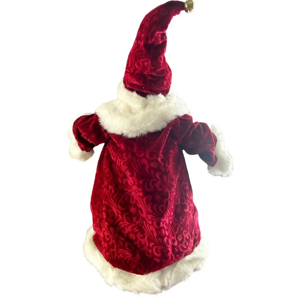 VNTG Santa Claus / Father Christmas Porcelain Fiber Optic Christmas Tree Topper